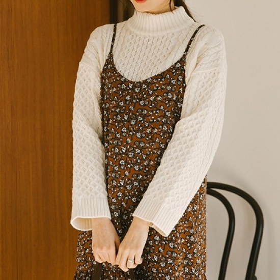 素敵バニラクリームKNIT ニット/セーター/タートルネック/ポーラーニット/韓国ファッション 素敵バニラクリームKNIT ニット/セーター/タートルネック/ポーラーニット/韓国ファッション