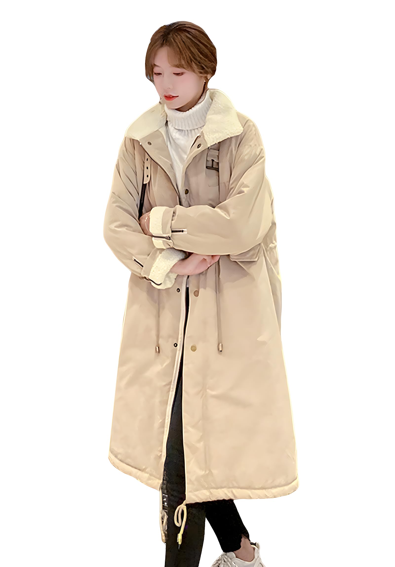 [Ｋａｙｉｙａｓｕ] ベンチコート レディース 極厚 冬 防風 ロング コート 50～90kg対応 ダウン 大きいサイズ ゆったり 膝丈 アウター 暖かい ボアジャケット