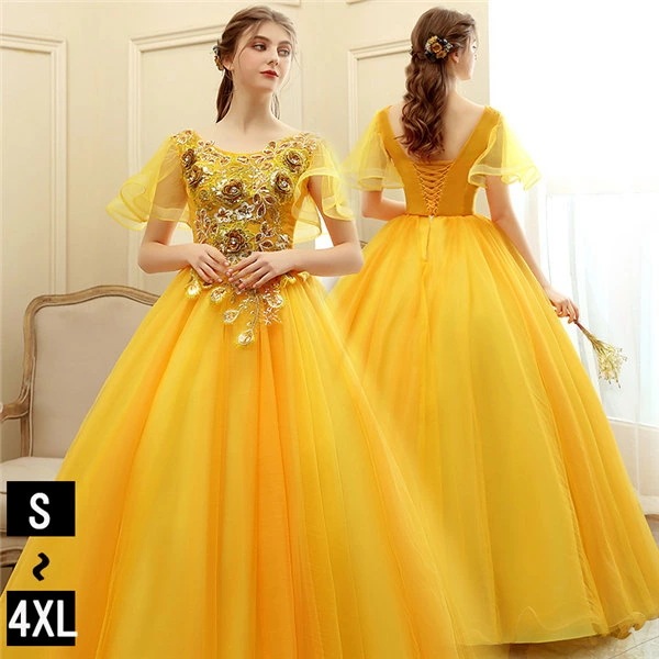 S-4XL カラードレス 演奏会 パーティードレス 大きいサイズ 結婚式 ウェディングドレス ロングドレス ピアノ 発表会 成人式 5号 7号 9号 11号 13号 15号 ロング 大人 ステージ衣装