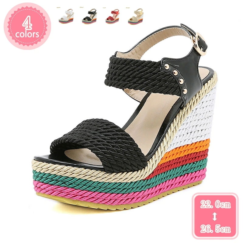 777円OFFクーポン 12センチ サンダル レディース 歩きやすい 旅行 厚底 ウェッジソール ストラップ スエード コンフォート サボサンダル オープントゥ フラットフォーム つっかけ グラディエ