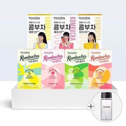 コンブ茶 7種類の味 混合構成 70スティック+ボトル付 x1個