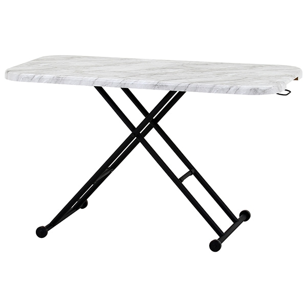 不二貿易 79503 ガス昇降フリーテーブル ワイド 大理石 WH メーカー直送