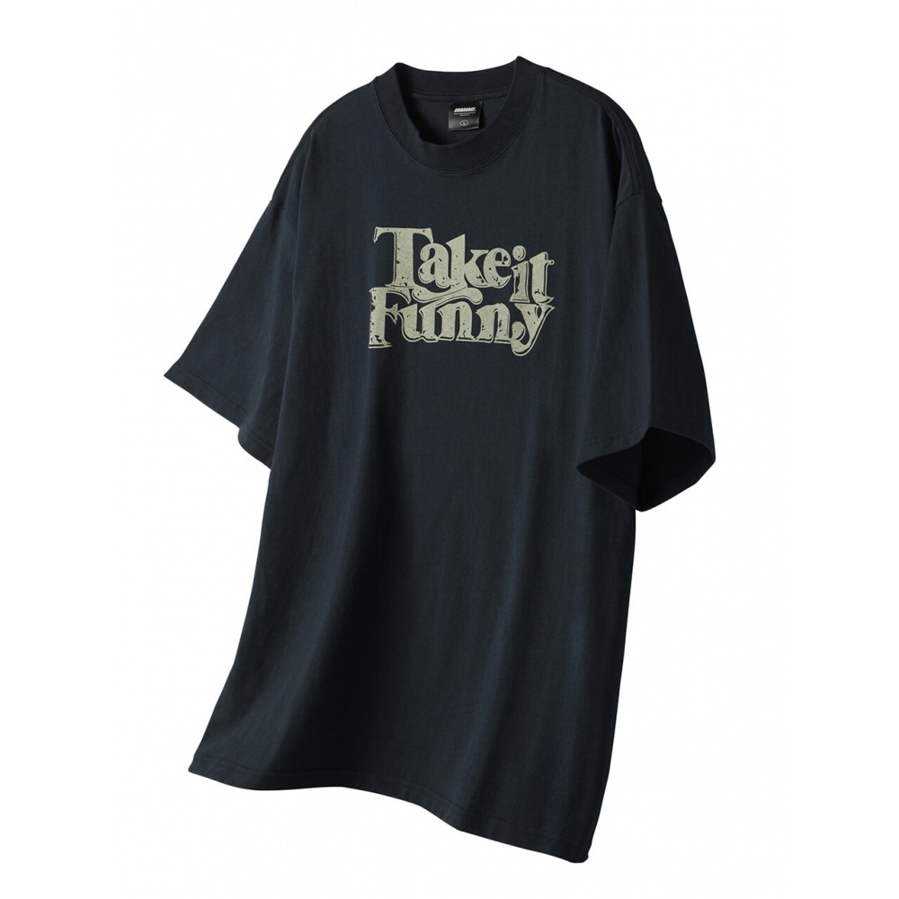 URBANAGE テイク・イット・ファニー・ヴィンテージ・オーバー・ショートスリーブネイビー
