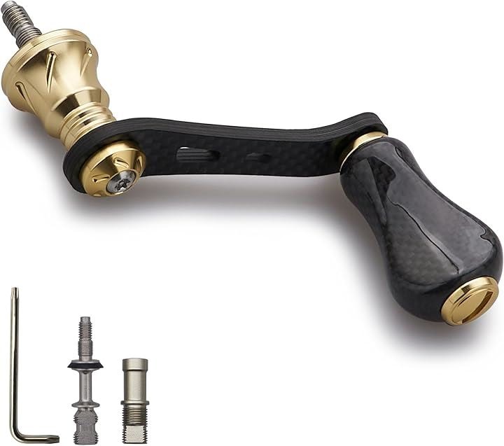 42mm リール ハンドル ノブ 搭載 シマノ ダイワ スピニングリール 通用ライトゲーム 渓流釣りGourd Series - ゴールド(20mmノブ搭載 - ゴールド, 42mm)