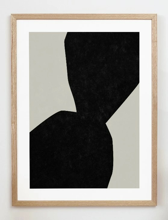 CARO CARO PRINTS Black & Beige Art Print