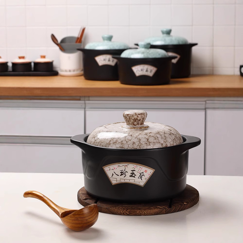 ホームガスストーブ用の大きな日本のキャセロールスープシチューポットスープポットセラミックポットオープンフレーム高温抵抗性スープスペシャル