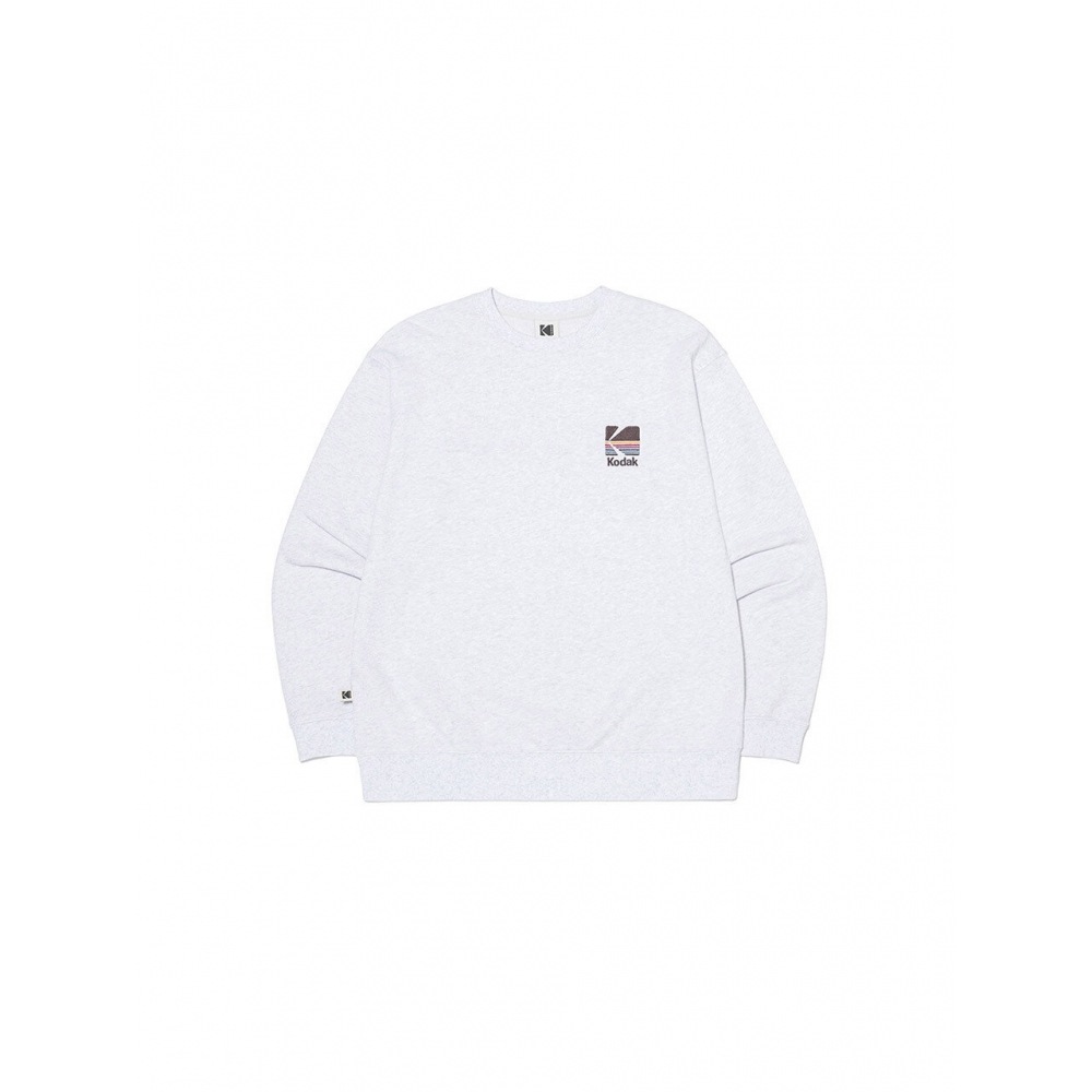 コダックアパレルレインボーロゴスウェットシャツホワイトメランジ K4123LFS14WMG