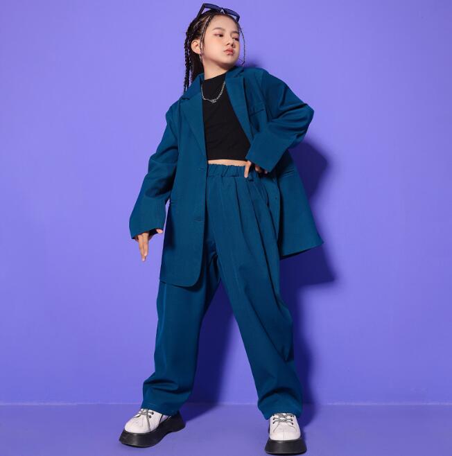 期間限定30%割引 子供 ヒップホップ ダンス衣装 ジャズ パンク ダンス衣装 長袖 ゆったりめ カジュアル スーツ セットアップ ガールズ 男の子 カッコいい HIPHOP JAZZ ダンス 衣装