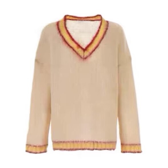 ルーズ Vネックセーター トップス デート 高級 ニッチ セーター 長袖 Vネック かわいい 大人可愛い きれいめ シンプル カジュアル 大人 上品 おしゃれ お洒落 かっこいい 大人女子 こなれ感