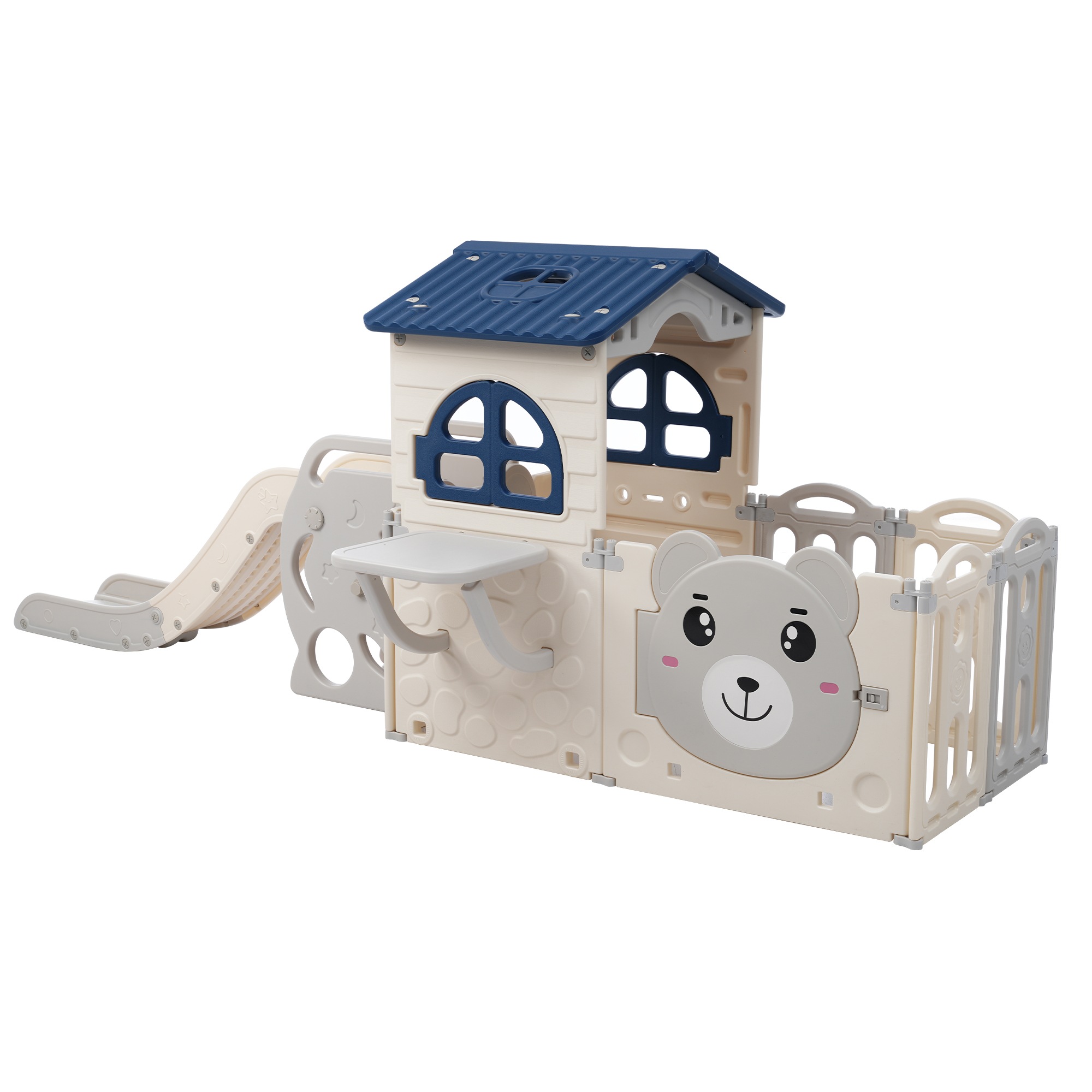 大型遊具滑り台プレイルームゲート付きベビーサークルおもちゃパネル机