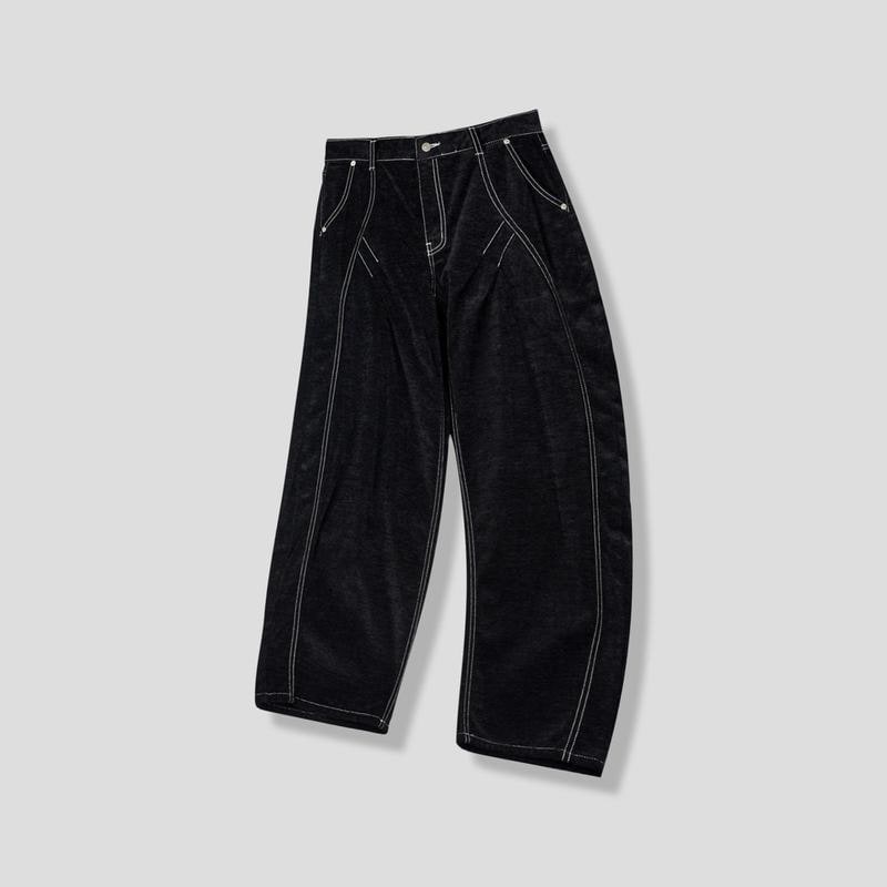 831番カーブしたジーンズ ワイドパンツ