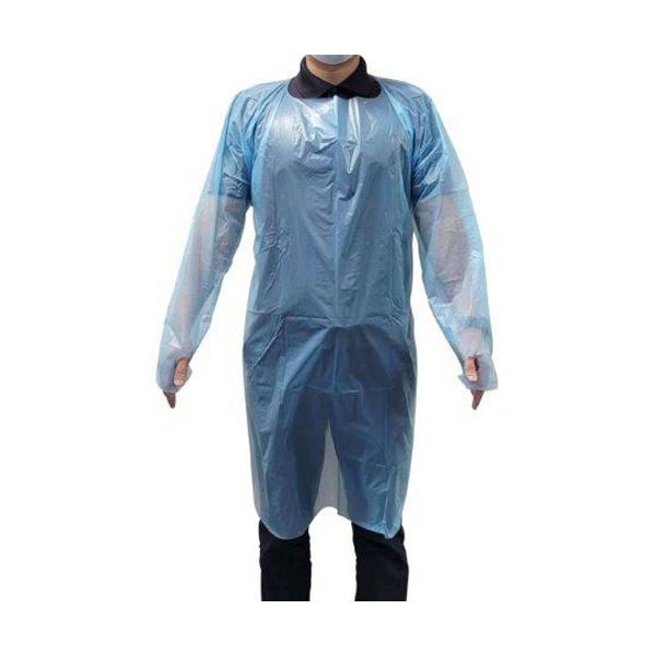 ストラシステム抗菌プラスチックガウン（袖付き） サムフックタイプ ブルー 1箱（30枚） 5,160円