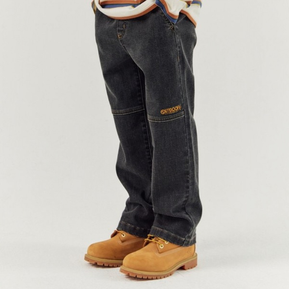 (アウトドア用品キッズ) アウトドア用品デニムパンツ (ブラック)