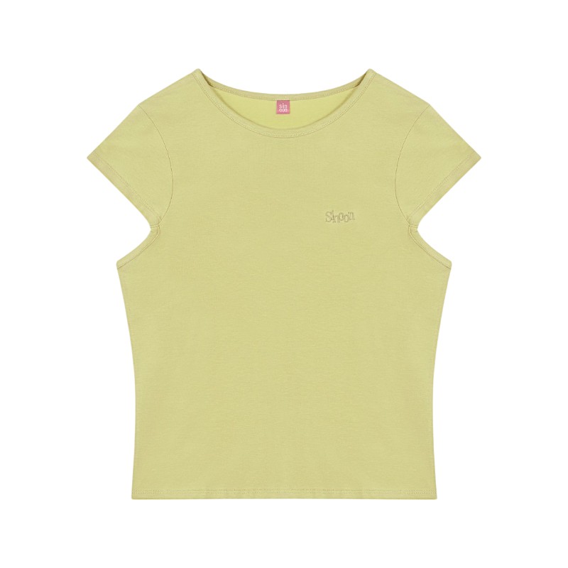 ロゴキャップスリーブTシャツ Olive 可愛い おしゃれ ディリーファッション ガーリールック Tシャツ 韓国ファッション 韓国ブランド