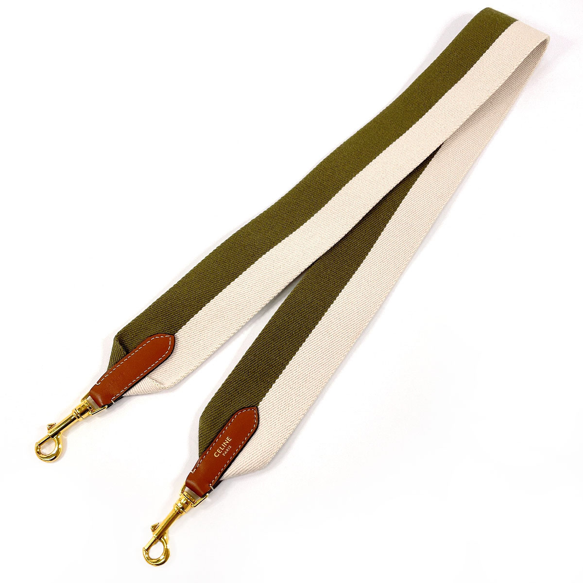 ショルダーストラップ カーキ キャンバス レディース