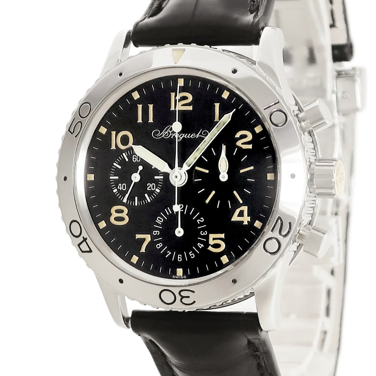 タイプXX アエロナバル 3800ST/92/3W6 自動巻き メンズ ブラック 初期型 フライバッククロノ 金リューズ 希少 3年保証