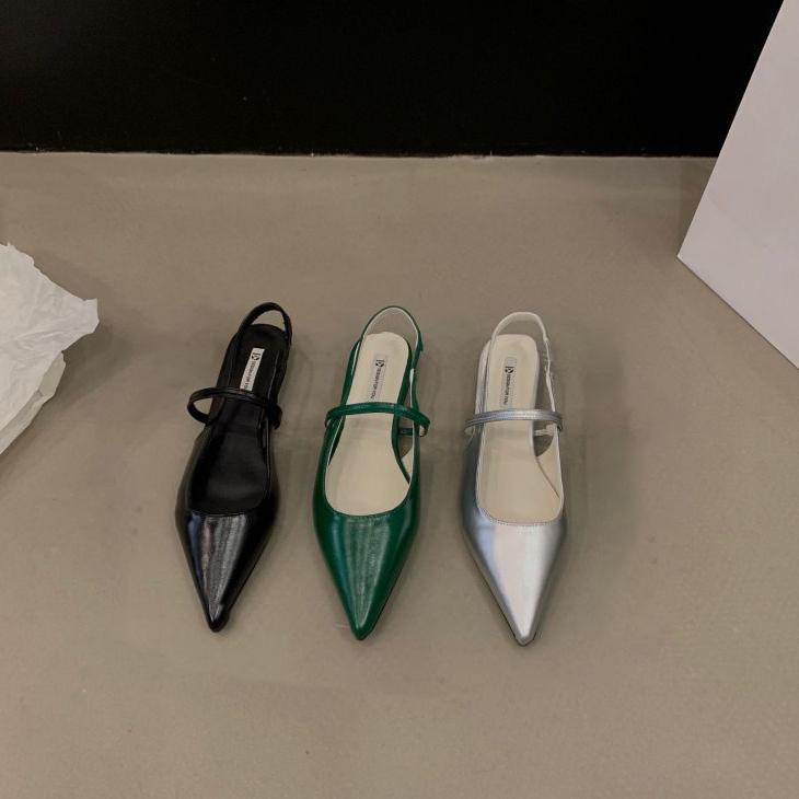 【韓国ins大人気】バイカラー ポインテッドトゥ ローヒール 韓国ファッション 4,809円