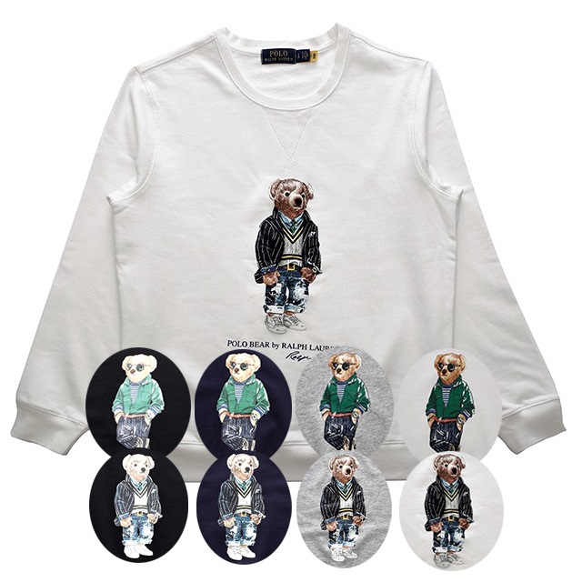 本物保証 ラルフ メンズ スウェット プルオーバー トレーナー ポロベアー プリント 2柄モチーフ 4カラー(ブラック / ヘザーグレー / ネイビー / ホワイト) 8,870円