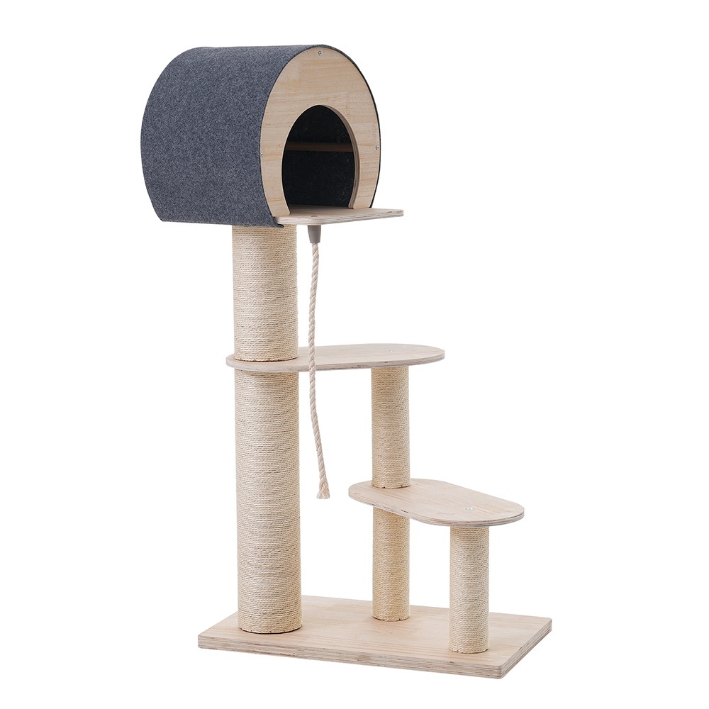 キャットタワー 猫タワー キャットツリー スリム 高さ129cm 据え置き ネコタワー 上り下りしやすい 爪とぎポール 木製 可愛い 子猫 大型猫 ペット用品 おしゃれ 9,339円
