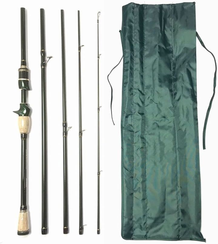 8フィート 2.4m パックロッド 5ピース シーバス ルアーロッド ロックフィッシュロッド バスロッド トラベルロッド(8ft(2.4m)ベイトパックロッド5ピース, 8ft)