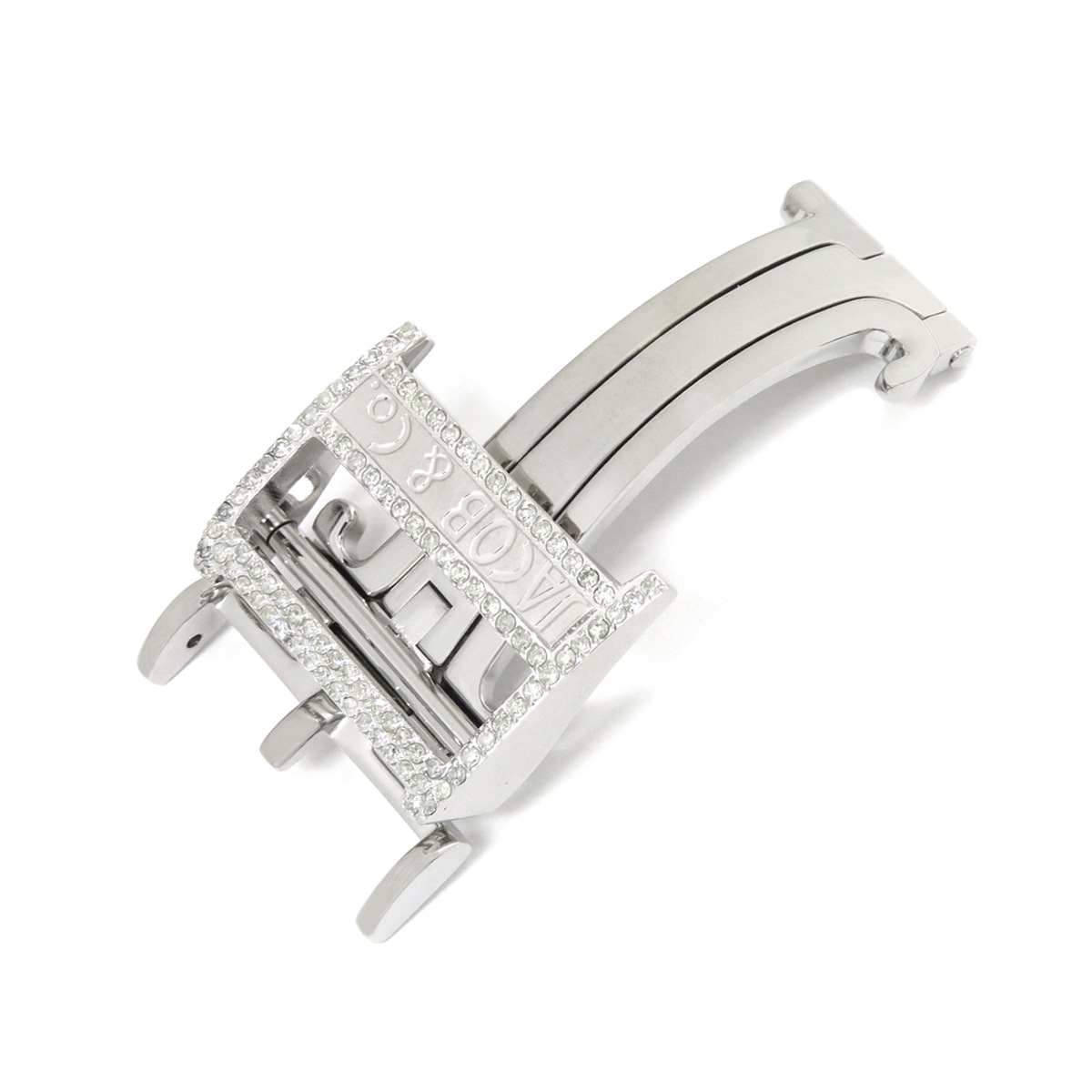 ジェイコブ JACOB 腕時計パーツ 純正 5タイムゾーン ステンレススチール アフターダイヤ シルバー バックル 18mm幅対応 SS ダイヤ Dバックル パーツ 替え シルバー 【中古】