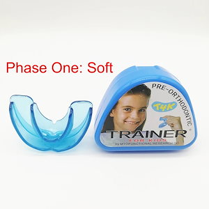 T4K歯トレーナー子供のため子供の列矯正器具歯科アライメントはマウスピース相ソフトとハード 青い