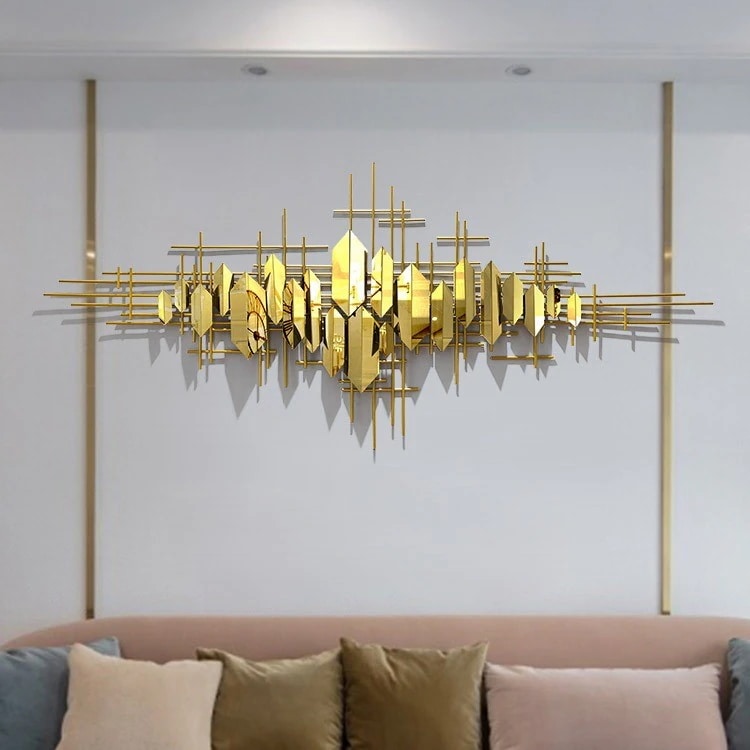 ウォールアート デコレーション 壁飾り アイアン壁掛け 壁装飾 メタル ゴールド 彫刻 アイアンアート 金属 高級感 モダン お洒落 ホテルライク ロビー 寝室