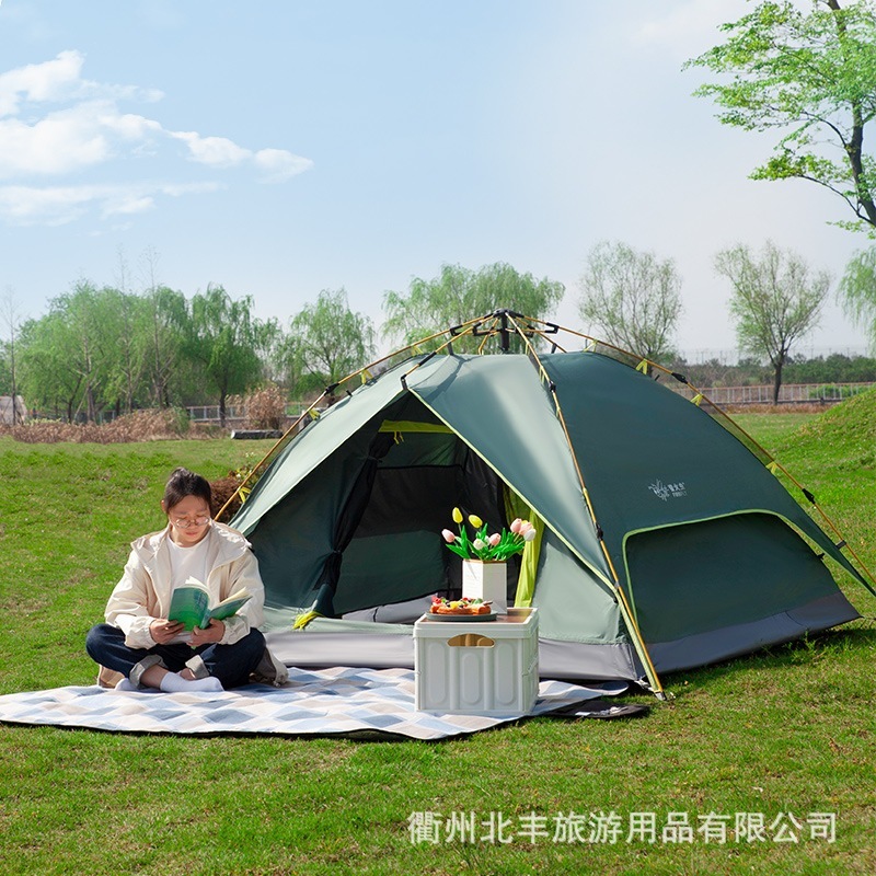 ファイアフライ アウトドアテント 全自動ポップアップ 防雨 3-4人用 アウトドア キャンプ 折りたたみ ポータブル