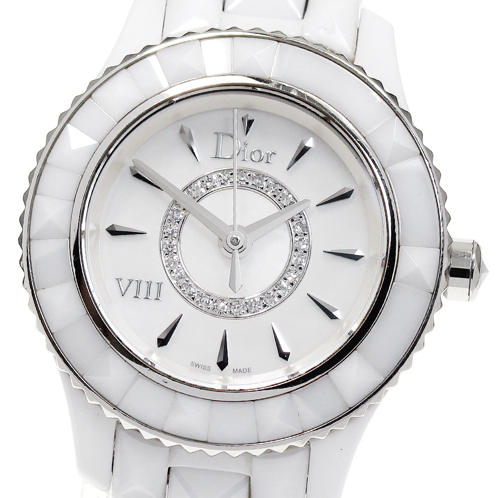 クリスチャンディオール Christian Dior CD1221E2 オンユイット クォーツ レディース 良品 _839243【中古】