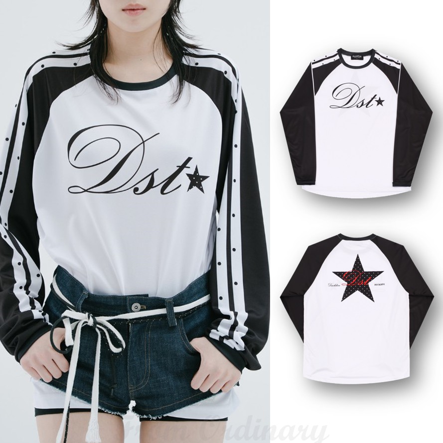 Dot Star Raglan Mesh Long Sleeve