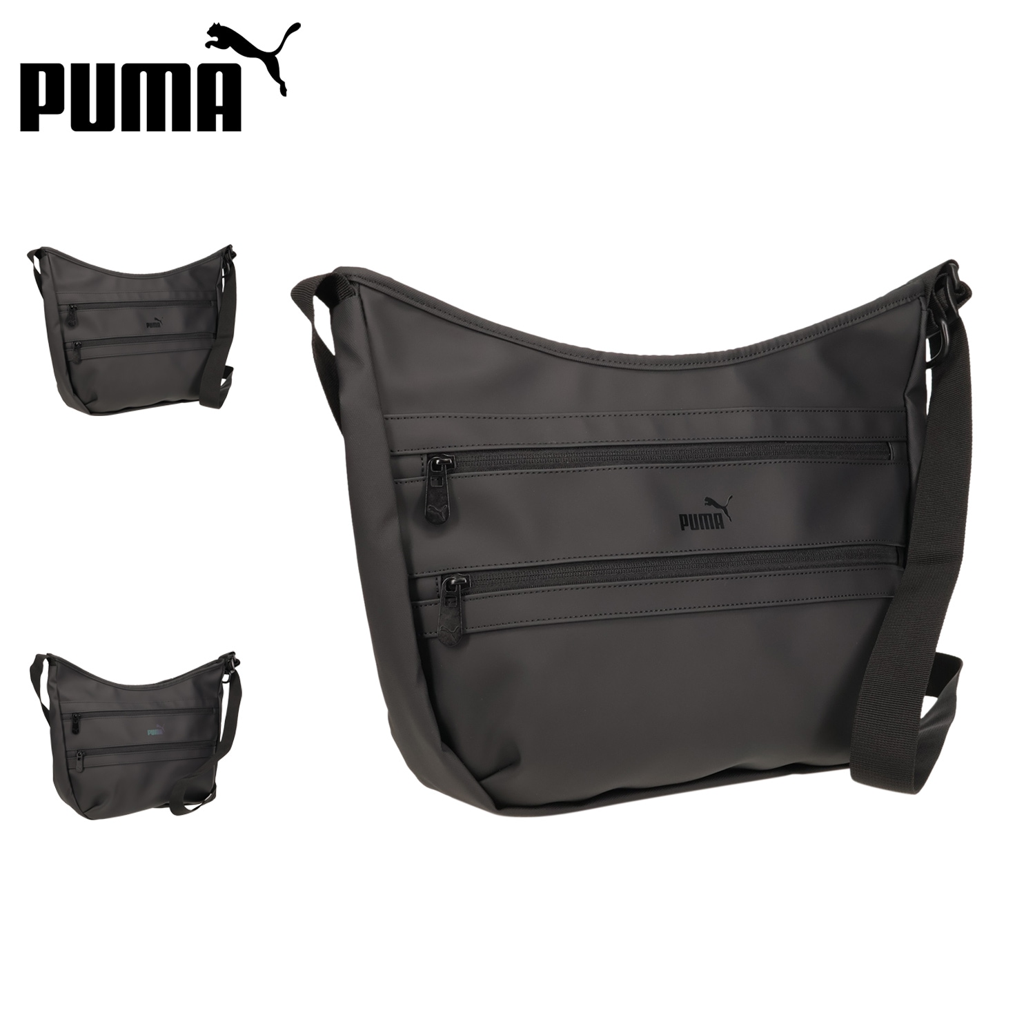 ショルダーバッグ メンズ レディース 斜め掛け 大人 軽量 舟形 アクロス ブラック 黒 J20392