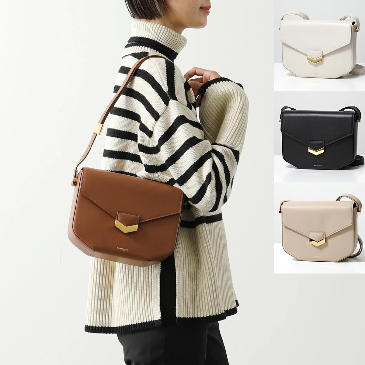 【訳あり】DEMELLIER デメリエー ショルダーバッグ LONDON ロンドン レディース クロスボディ レザー 鞄 TAN