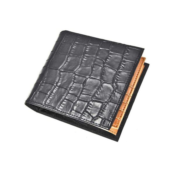J.HARRISON 牛革(床革)クロコ型押し・折札カードコイン入れ付財布 jwt-008