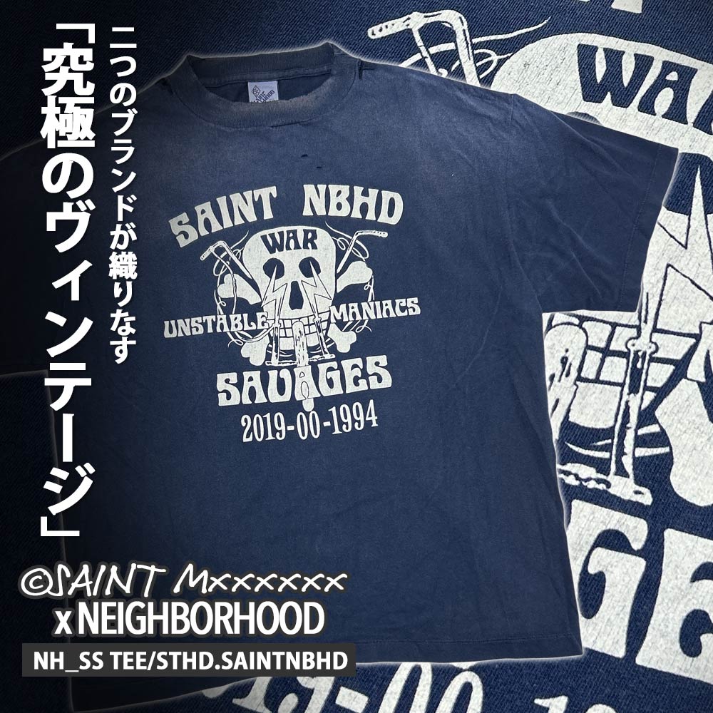 セント マイケル SAINT MICHAEL x ネイバーフッド NEIGHBORHOOD NH_SS TEE/STHD.SAINTNBHD Tシャツ 200-009612-047