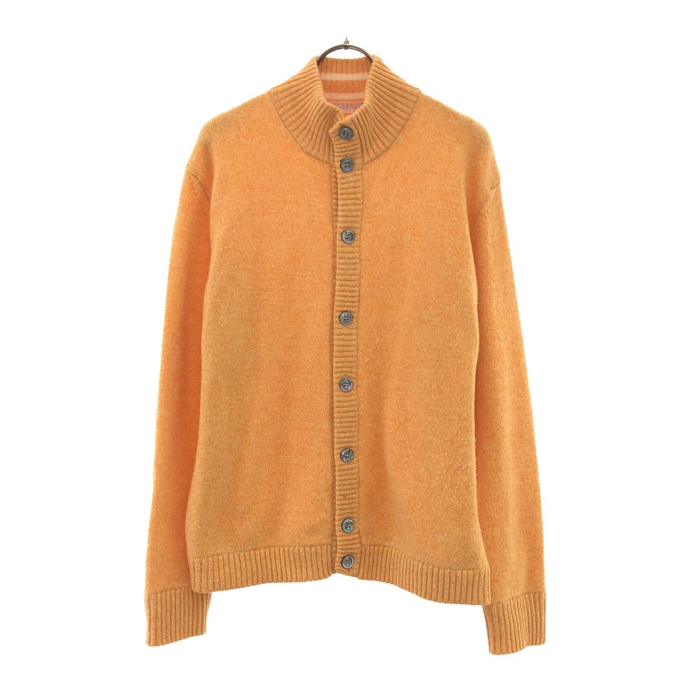 リカルドピアチェンツァ イタリア製 長袖 モックネック ニットカーディガン 48 オレンジ RICCARDOPIACENZA メンズ