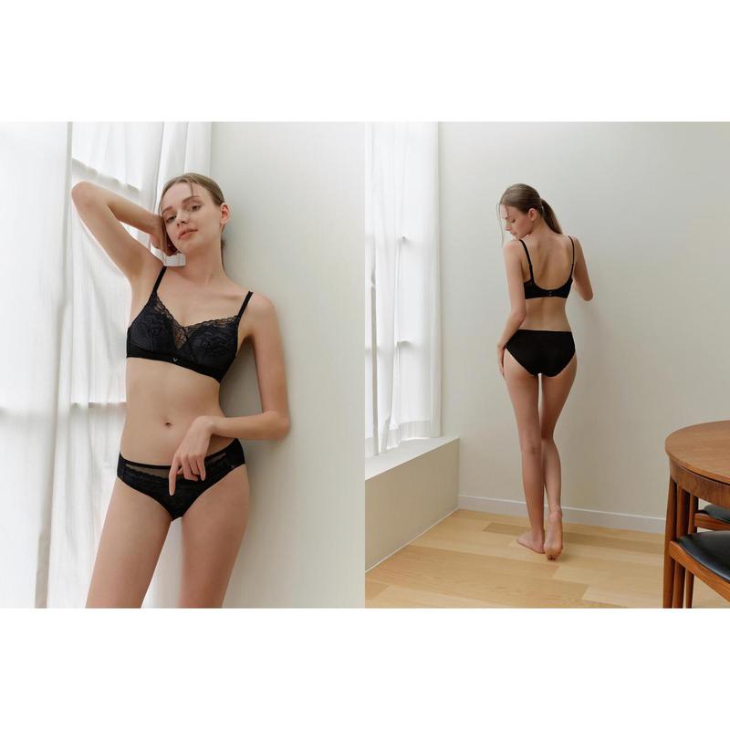 Gカップ 25AW アッシュ メモリー シースルー 女性 ブラ バック レース パンティー SET VBR9000GSG