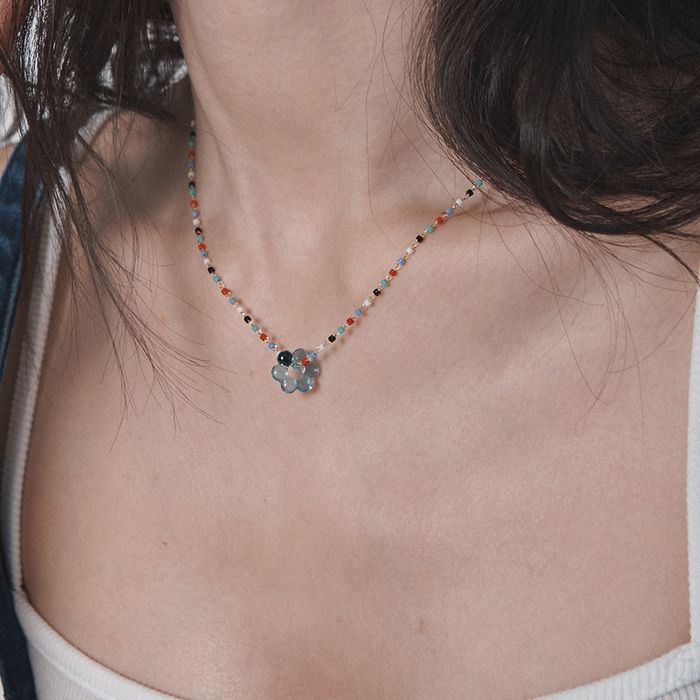 CHEWING FLOWER NECKLACE おしゃれ アイドル愛用ブランド 韓国人気 韓国ファッションネックレス