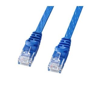 (まとめ)サンワサプライ カテゴリ6フラットLANケーブル LA-FL6-10BL(×3セット)