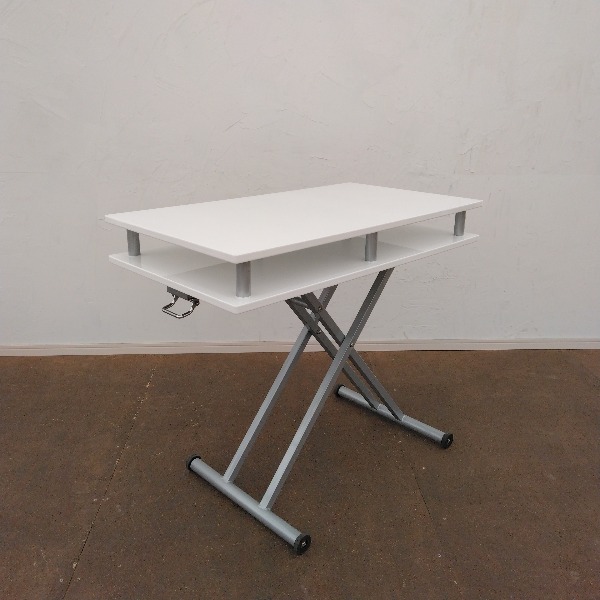 昇降式 ダイニングテーブル ホワイト