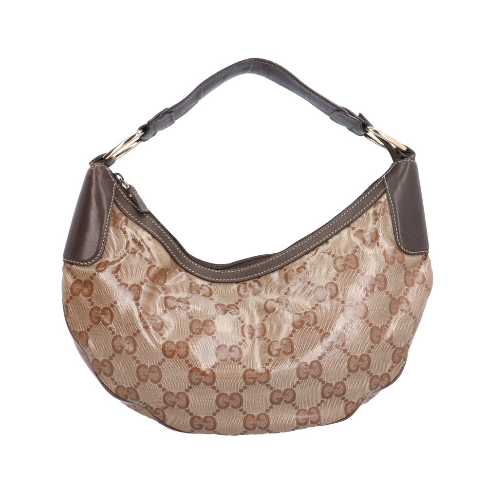 グッチ GGクリスタル ショルダーバッグ PVCコーティングキャンバス 257297 ベージュ GUCCI 中古