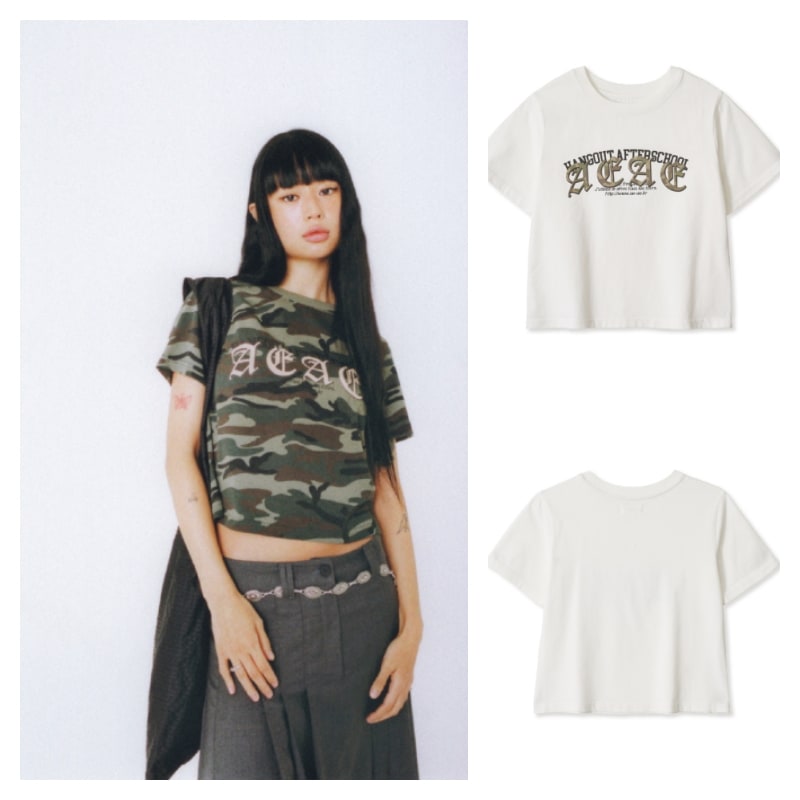 【AEAE】LAYERED GOTHIC LOGO CROP T-SHIRTS [WHITE] LAYERED GOTHIC LOGO CROP T-SHIRTS [WHITE] - 감도 깊은 취향