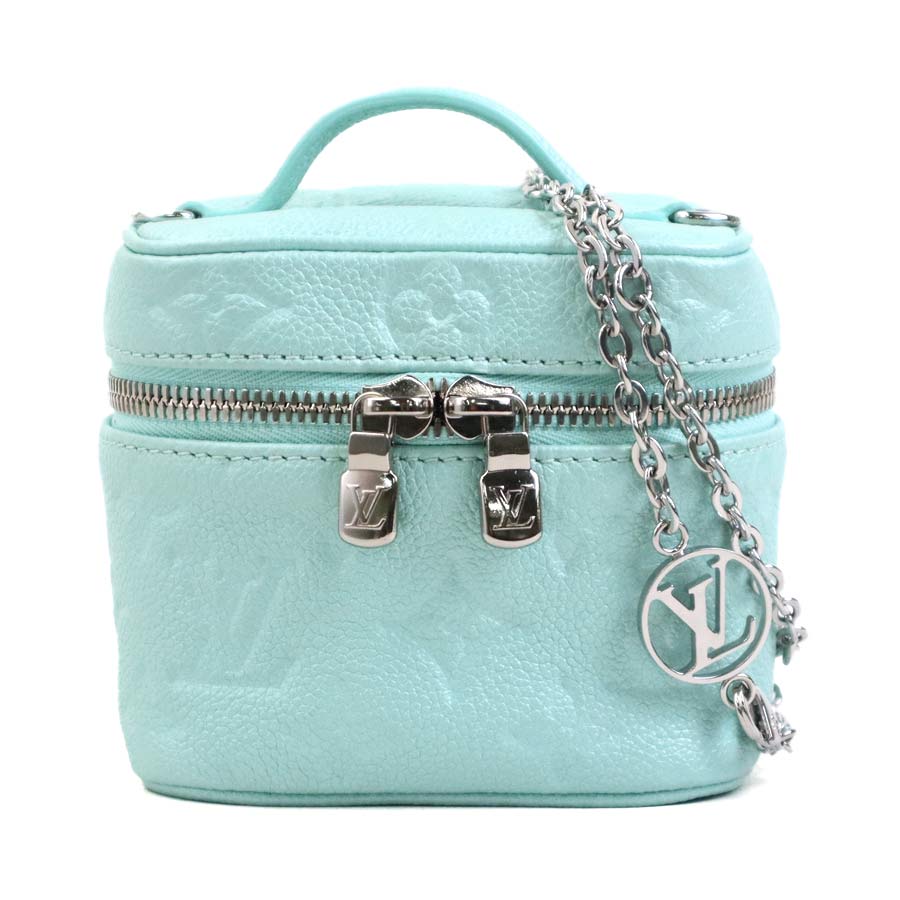 ルイ ヴィトン LOUIS VUITTON ハンドバッグ ショルダーバッグ モノグラムアンプラント ミクロ ヴァニティ モノグラムアンプラント ライトブルー シルバー レディース M82193 e60