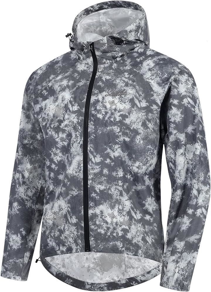 メンズ サイクルジャージ サイクルジャケット レインコート 長袖 防水 サイクリングジャケット ロードバイク ウインドブレーカー 防風 アウトドアウェア( ブラック, M)