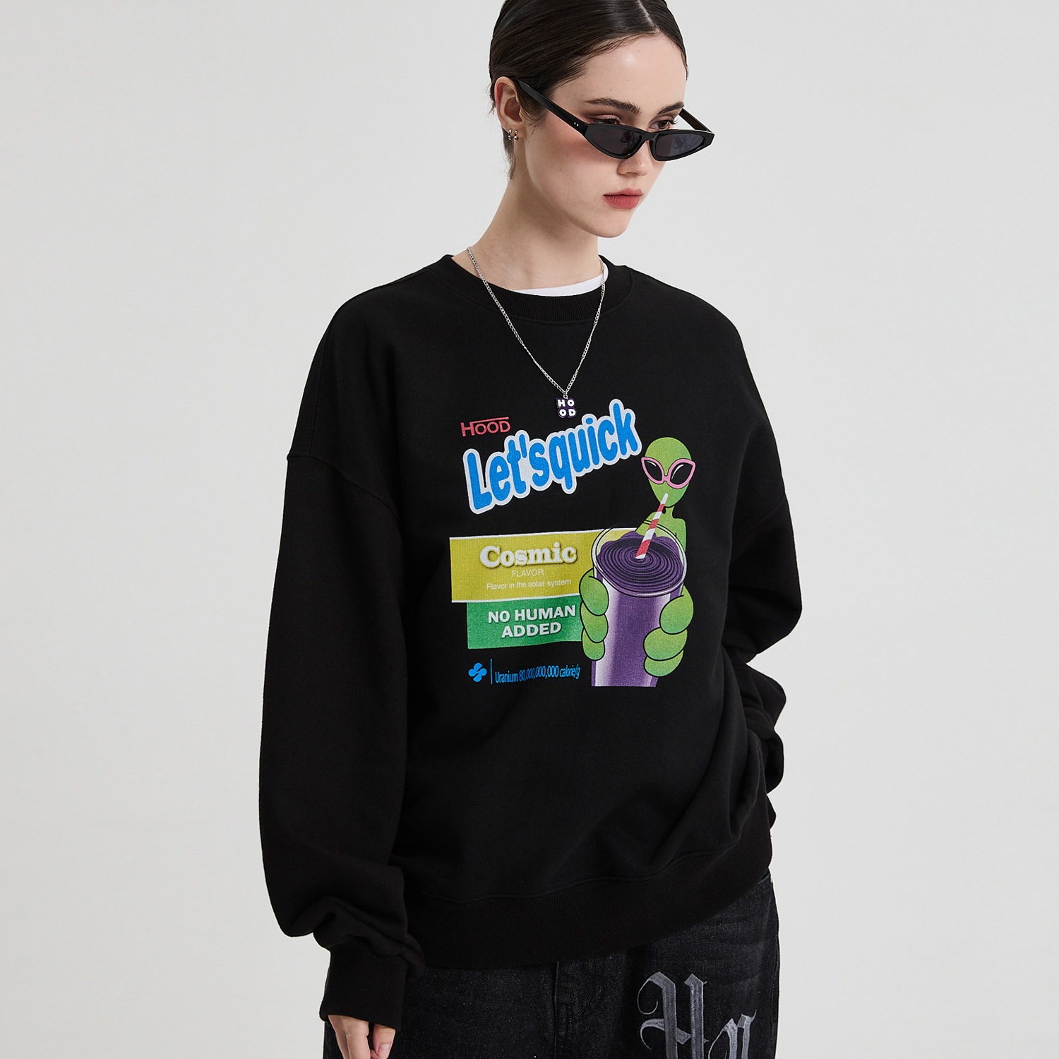 Lets Quick Alien Sweatshirt BLACK 7,326円