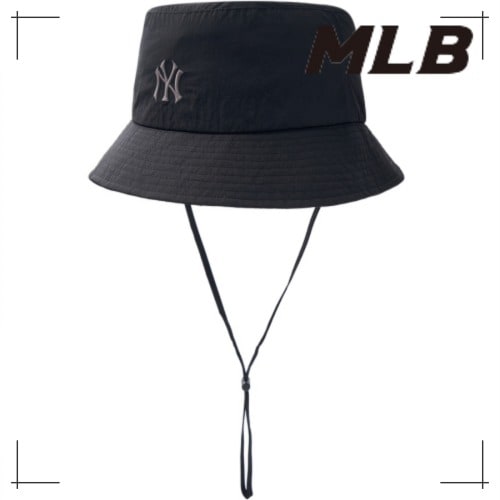 MLB公式正規品 バケットハット Goffcore Lightweight Nylon Safari Bucket Hat NY (Black)