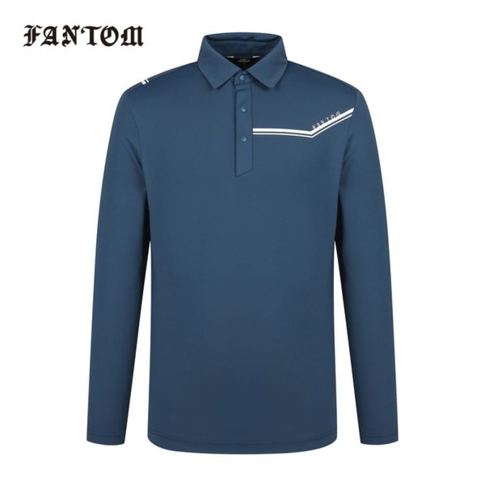 [Phantom] メンズラインポイントカラー長袖Tシャツ