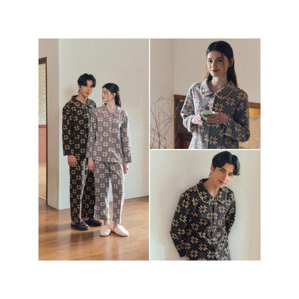 ビーナス 軽くて暖かいポーラーフリース ノルディック捺染 カップルパジャマ 寝巻きセット VPA4557M VP.._P412393630