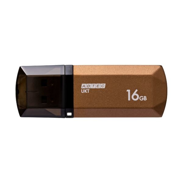 （まとめ）USB2.0キャップ式フラッシュメモリ 16GB シャンパンゴールド 1個[x10]