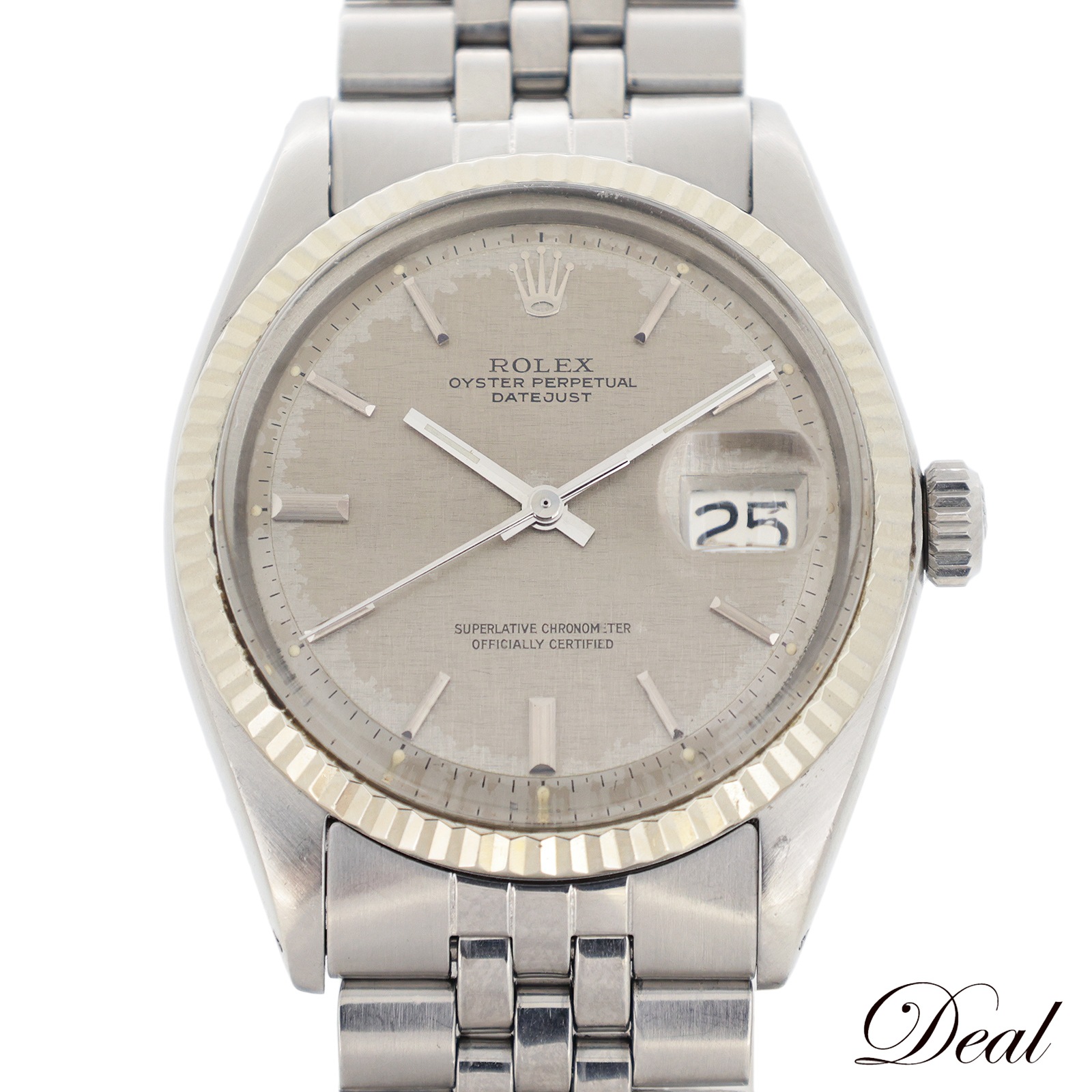 ロレックス デイトジャスト グレー モザイク文字盤 1601 1969年 メンズ 腕時計