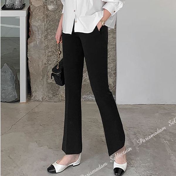 人気推薦ブラックコットンパンツ　ブラックパンツ　ロングパンツ　シンプル　女子会細く見える通勤通学20代30代40代50代60代